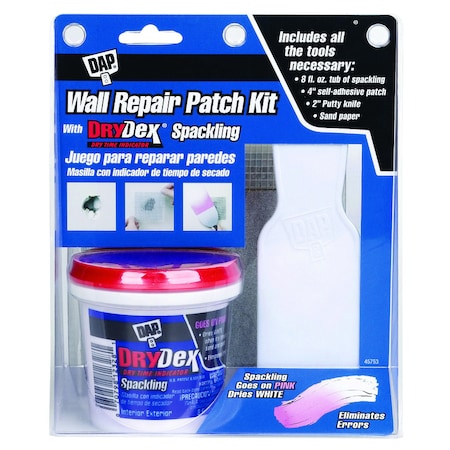 Dap Drydex 3.5 in. L X 6-3/5 in. W Spackling White Wall Repair Kit 12345